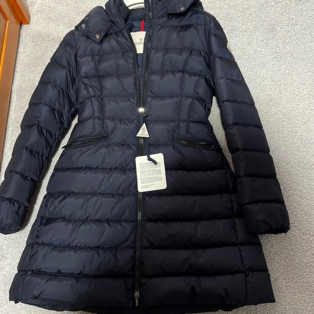 Moncler Girl’s Charpal coat in size 12 navy